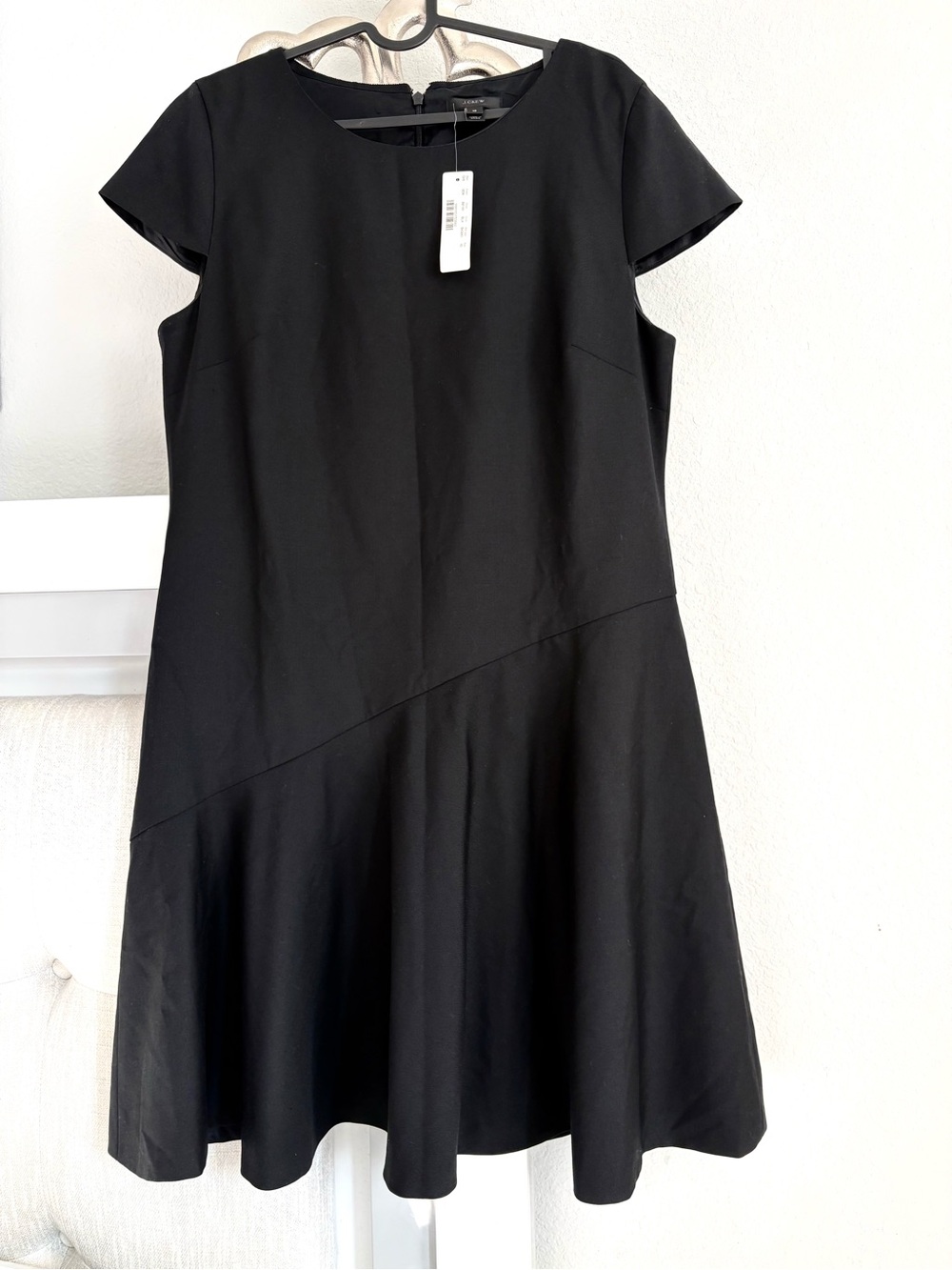 J. Crew Black Short-Sleeve A-Line Mini Dress